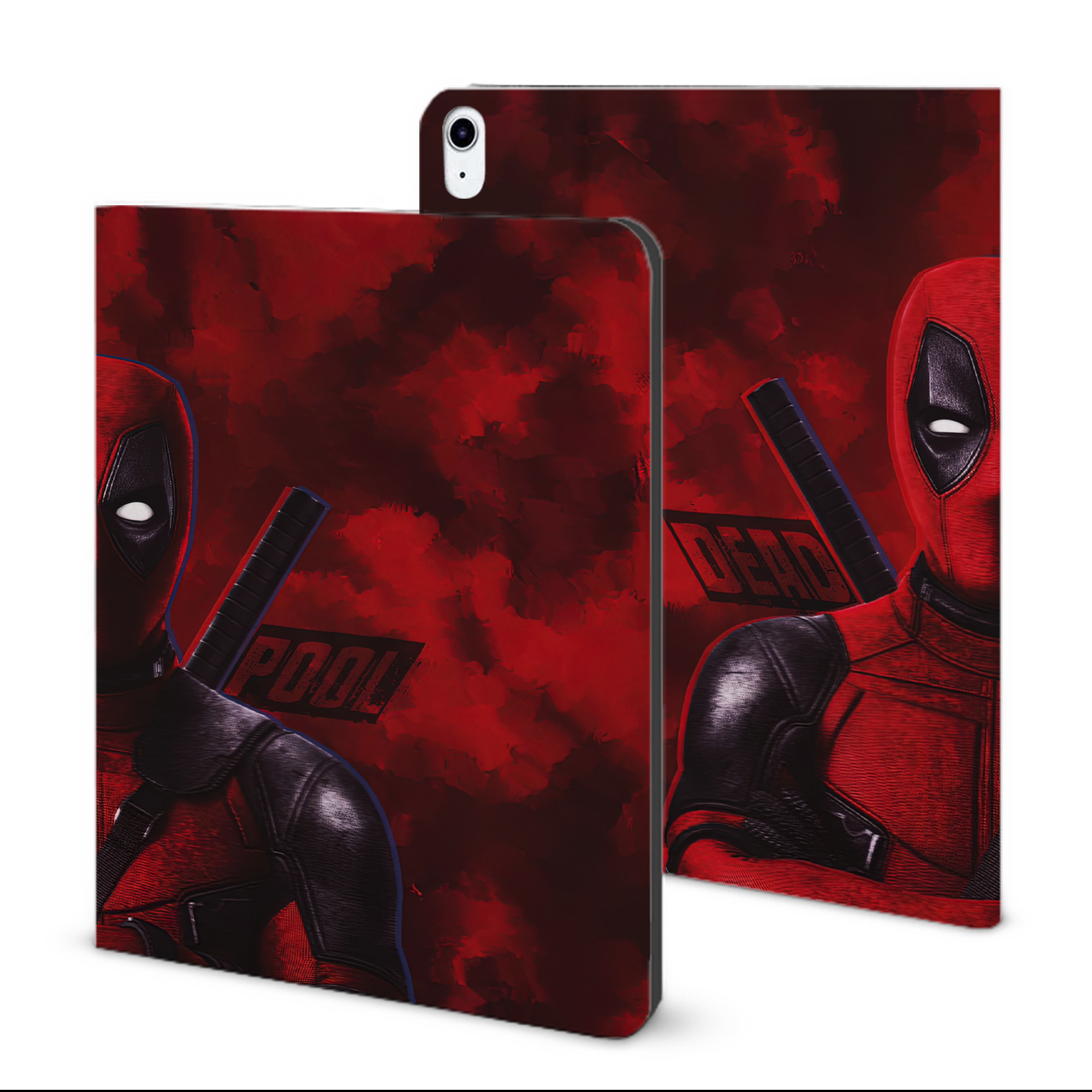 （画像用） Deadpool デッドプール IPad ケース ブック型 PUレザー TPU 耐衝撃 軽量 薄型 ペン収納なし 全面保護 IPad 各モデル対応
